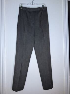 VTG Valentino Miss V Gray Virgin Wool Stretch Trousers 40/12 Pants Made in Italy